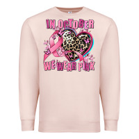 Pale Pink western leopard  in october we wear pink heart Premium Sweatshirt - AdoDesignShop