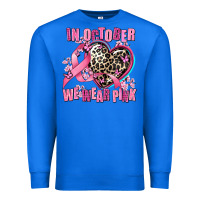True Royal western leopard  in october we wear pink heart Premium Sweatshirt - AdoDesignShop