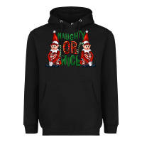 Black Naughty or nice christmas elfs Heavyweight Hoodie - FaDigitalArtStudio