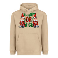 Naughty Or Nice Christmas Elfs Heavyweight Hoodie | Teevron