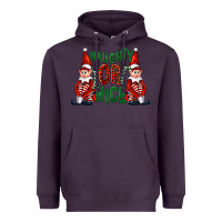 Plum Naughty or nice christmas elfs Heavyweight Hoodie - FaDigitalArtStudio