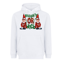 White Naughty or nice christmas elfs Heavyweight Hoodie - FaDigitalArtStudio