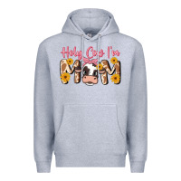 Heather Grey holy cow i'm mom Premium Hoodie - MaliasSmallBusiness