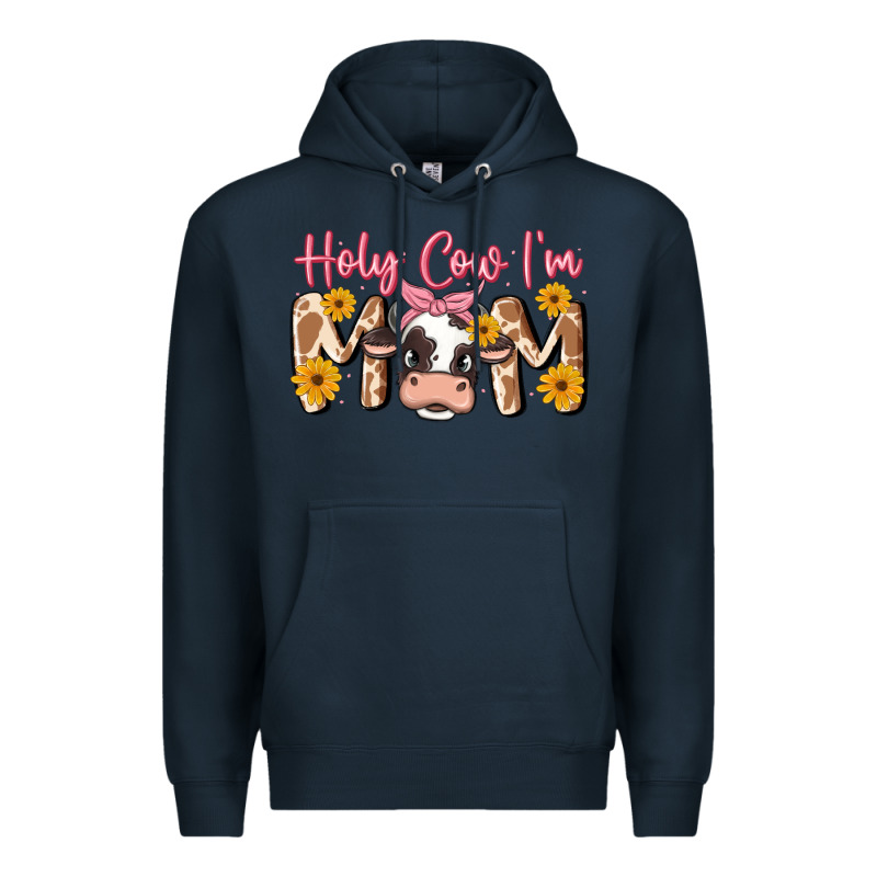 Holy Cow I'm Mom Premium Hoodie by MaliasSmallBusiness | Teevron