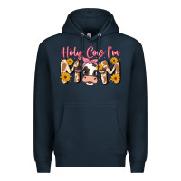 Navy holy cow i'm mom Premium Hoodie - MaliasSmallBusiness