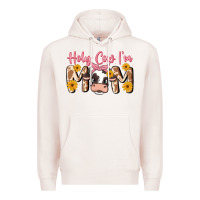 Pale Pink holy cow i'm mom Premium Hoodie - MaliasSmallBusiness