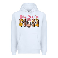 White holy cow i'm mom Premium Hoodie - MaliasSmallBusiness