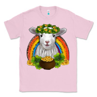 Bubblegum Pink st patricks day baby sheep shamrocks gold rainbow Classic Tee - RanaPortraitStore