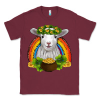 Burgundy st patricks day baby sheep shamrocks gold rainbow Classic Tee - RanaPortraitStore