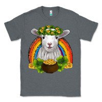 Charcoal Heather st patricks day baby sheep shamrocks gold rainbow Classic Tee - RanaPortraitStore