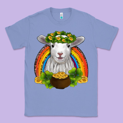 St Patricks Day Baby Sheep Shamrocks Gold Rainbow Classic Tee Designed By Ranaportraitstore