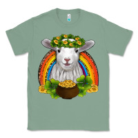 Sage st patricks day baby sheep shamrocks gold rainbow Classic Tee - RanaPortraitStore