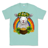 Seafoam st patricks day baby sheep shamrocks gold rainbow Classic Tee - RanaPortraitStore