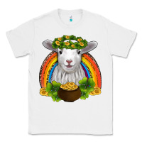 White st patricks day baby sheep shamrocks gold rainbow Classic Tee - RanaPortraitStore