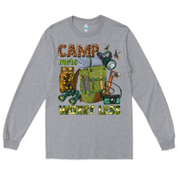 Heather Grey camp more worry less Long Sleeve Tee - texasbilliewilder