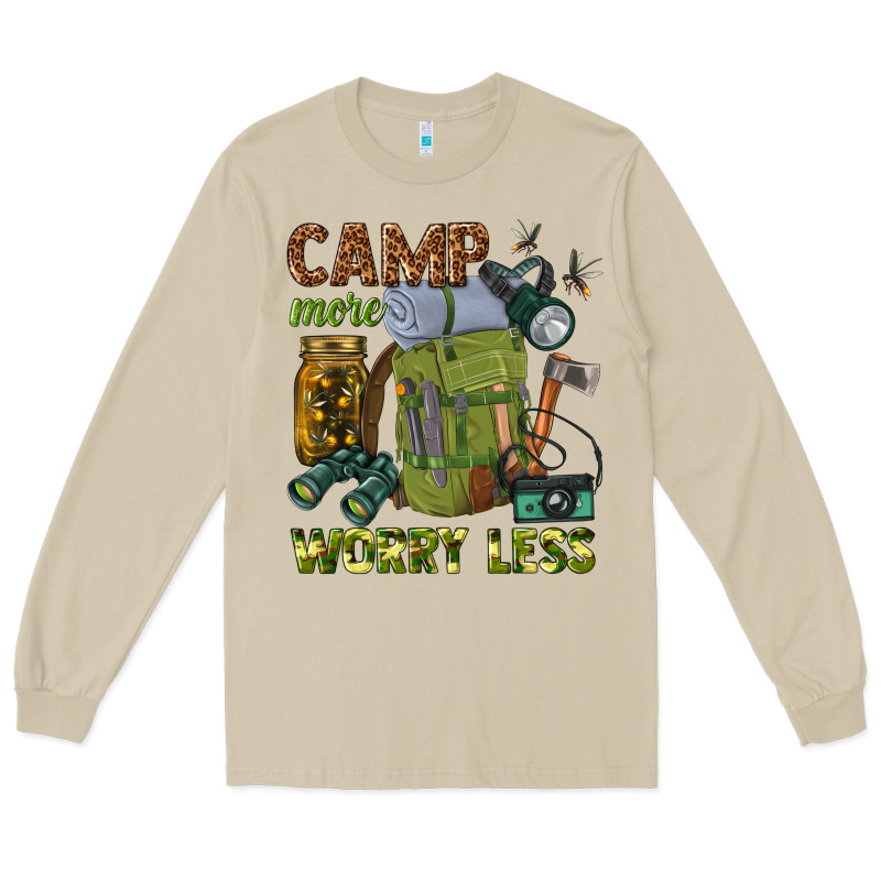 Camp More Worry Less Long Sleeve Tee by texasbilliewilder | Teevron