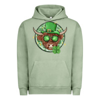 Pigment Oil Green st. patrick's day heifer Urban Hoodie - MaliasSmallBusiness