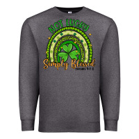 Charcoal Heather not lucky simply blessed rainbow Premium Sweatshirt - Artiststas