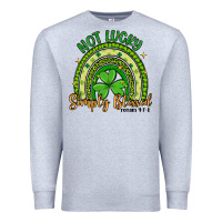 Heather Grey not lucky simply blessed rainbow Premium Sweatshirt - Artiststas