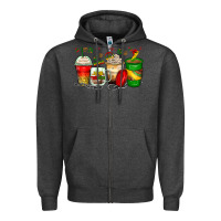 Charcoal Heather juneteenth coffee cups Zipper Hoodie - Zillion Design Studio