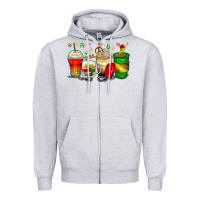 Heather Grey juneteenth coffee cups Zipper Hoodie - Zillion Design Studio