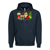 Navy juneteenth coffee cups Zipper Hoodie - Zillion Design Studio