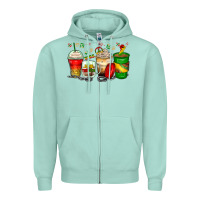 Seafoam juneteenth coffee cups Zipper Hoodie - Zillion Design Studio