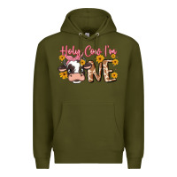 Army Green holy cow i'm one Premium Hoodie - MaliasSmallBusiness
