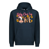 Navy holy cow i'm one Premium Hoodie - MaliasSmallBusiness
