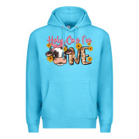 Ocean Blue holy cow i'm one Premium Hoodie - MaliasSmallBusiness