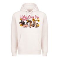 Pale Pink holy cow i'm one Premium Hoodie - MaliasSmallBusiness