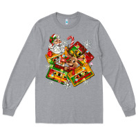 Heather Grey christmas cassette tapes Long Sleeve Tee - Zillion Design Studio