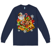 Navy christmas cassette tapes Long Sleeve Tee - Zillion Design Studio