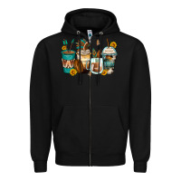Indian Headdress Coffee Cups Zipper Hoodie | Teevron