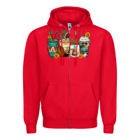 Red indian headdress coffee cups Zipper Hoodie - Zillion Design Studio