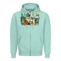 Seafoam indian headdress coffee cups Zipper Hoodie - Zillion Design Studio