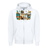 White indian headdress coffee cups Zipper Hoodie - Zillion Design Studio