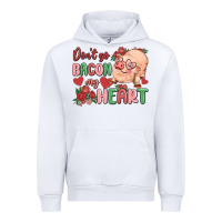 White don't go bacon my heart Urban Hoodie - MaliasSmallBusiness