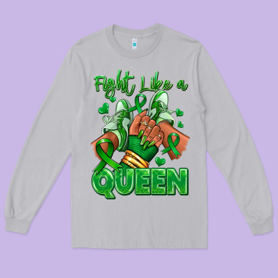 Long Sleeve Tee green ribbon liver cancer afro girl sneakers