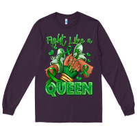 Plum green ribbon liver cancer afro girl sneakers Long Sleeve Tee - RanaPortraitStore