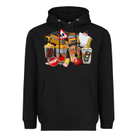 Black School Bus Coffee Cups Heavyweight Hoodie - FaDigitalArtStudio