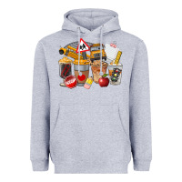 Heather Grey School Bus Coffee Cups Heavyweight Hoodie - FaDigitalArtStudio
