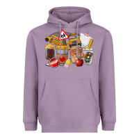 Lavender School Bus Coffee Cups Heavyweight Hoodie - FaDigitalArtStudio