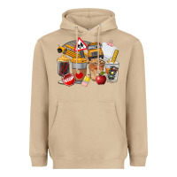 Mushroom School Bus Coffee Cups Heavyweight Hoodie - FaDigitalArtStudio