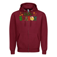 Burgundy 'tis the season softball christmas Zipper Hoodie - RanaPortraitStore