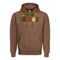 Chestnut 'tis the season softball christmas Zipper Hoodie - RanaPortraitStore