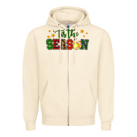 'tis The Season Softball Christmas Zipper Hoodie | Teevron