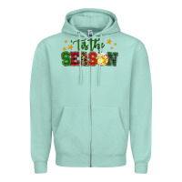 Seafoam 'tis the season softball christmas Zipper Hoodie - RanaPortraitStore
