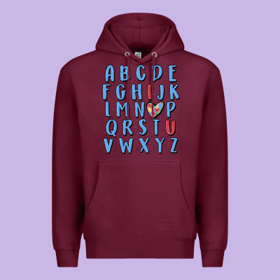 Alphabet Autism Awareness Premium Hoodie Designed By Maliassmallbusiness