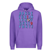 Purple alphabet autism awareness Premium Hoodie - MaliasSmallBusiness